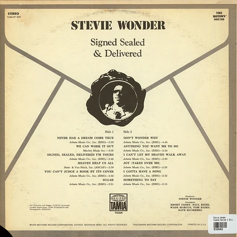 Stevie Wonder - Signed Sealed & Delivered