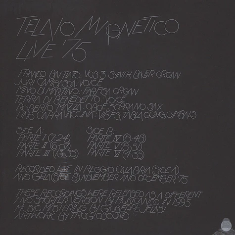 Telaio Magnetico - Live '75 Expanded Edition