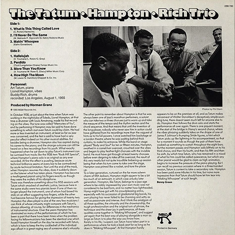 Art Tatum With Lionel Hampton, Buddy Rich - The Tatum / Hampton / Rich Trio