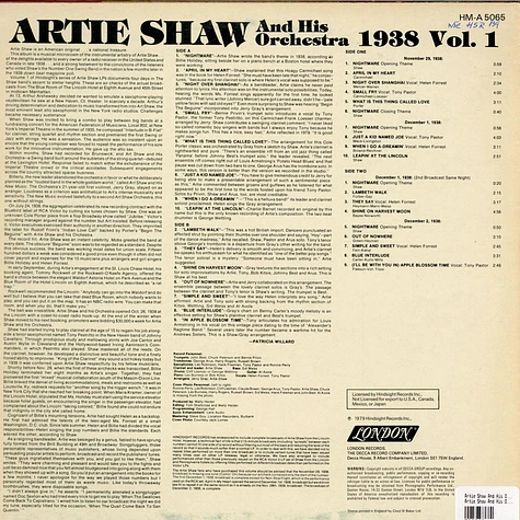 Artie Shaw And His Orchestra - Artie Shaw And His Orchestra 1938 Vol. 1