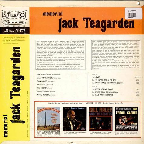 Jack Teagarden - Memorial