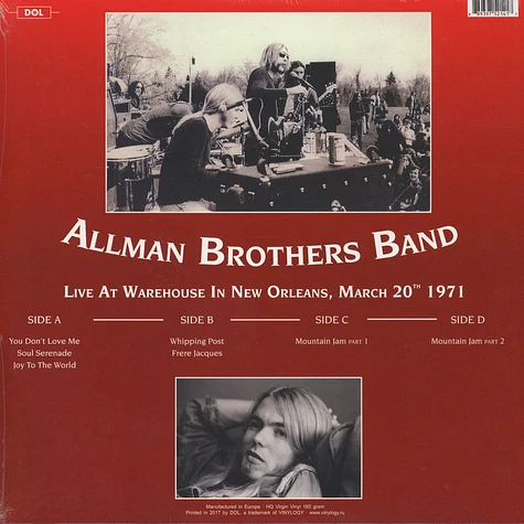 The Allman Brothers Band - Warehouse in New Orleans March 20th 1971