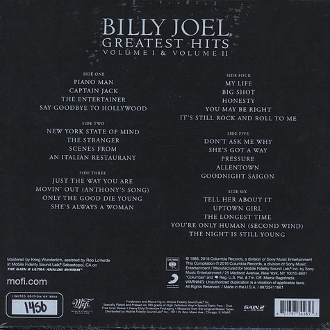 Billy Joel - Greatest Hits Volume I & Volume II