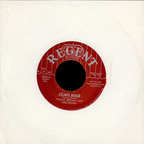 Tommy Brown And His Orchestra - Atlanta Boogie / The House Near The Railroad Track