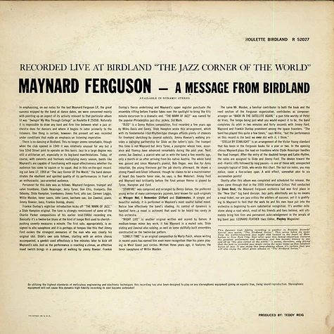 Maynard Ferguson - A Message From Birdland