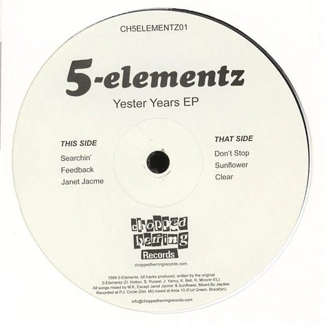 5 Elementz - Yester Years EP 1993 - 1994