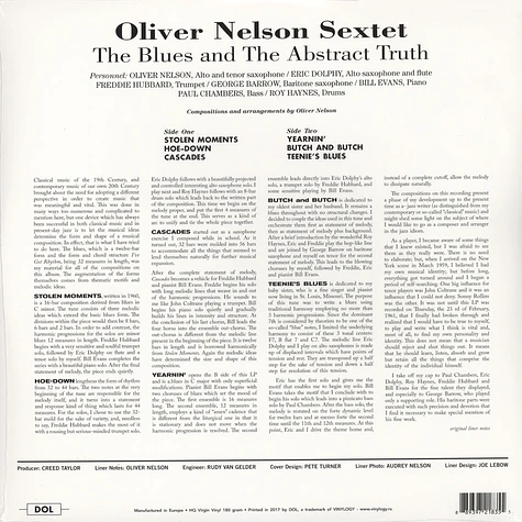 Oliver Nelson - The Blues And The Abstract Truth Gatefold Sleeve Edition