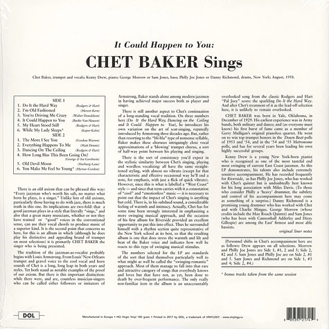Chet Baker - It Could Happen To You Gatefold Sleeve Edition