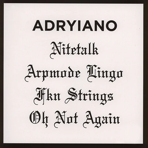 Adryiano - Nite Talk EP