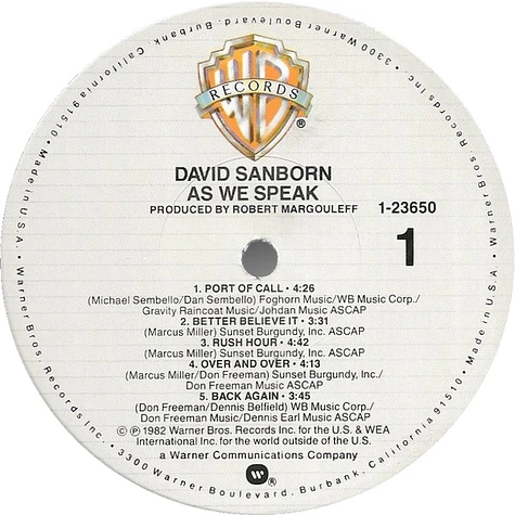 David Sanborn - As We Speak