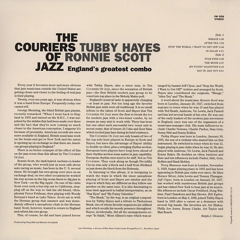 Ronnie Scott & Tubby Hayes - The Couriers Of Jazz