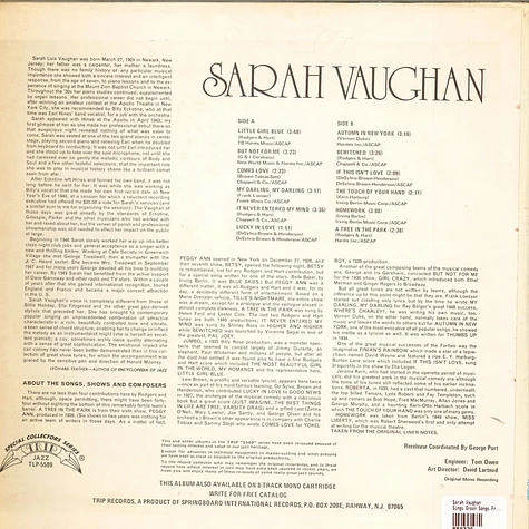 Sarah Vaughan - Sings Great Songs From Hit Shows Vol. 1