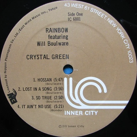 Rainbow Featuring Will Boulware - Crystal Green