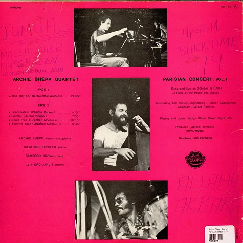 Archie Shepp Quartet - Parisian Concert, Volume 1