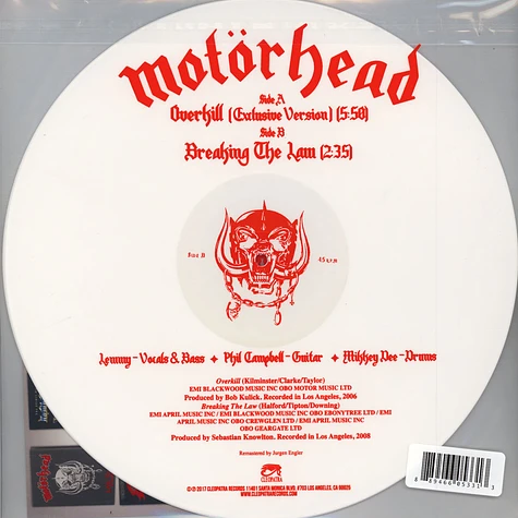 Motörhead - Overkill / Breaking The Law White Vinyl Edition