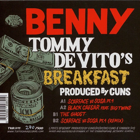 Benny & Cuns - Tommy DeVito's Breakfast Black Vinyl Edition