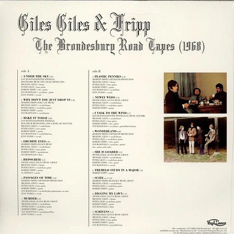Giles, Giles And Fripp - The Brondesbury Road Tapes (1968)