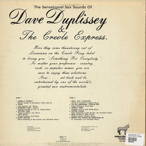 Dave Dupissey & The Creole Express - Something For Evrybody