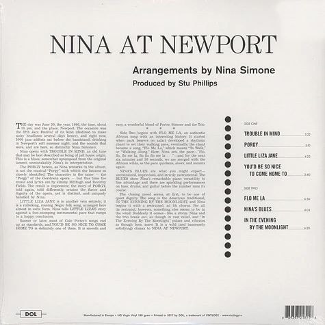 Nina Simone - Nina At Newport Gatefold Sleeve Edition