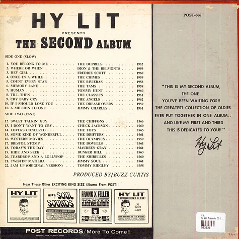 V.A. - Hy Lit Presents 22 Original Hits From The Original Artists The Second Album