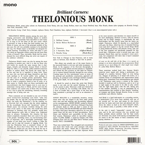 Thelonious Monk & Sonny Rollins - Brillant Corners Gatefold Sleeve Edition