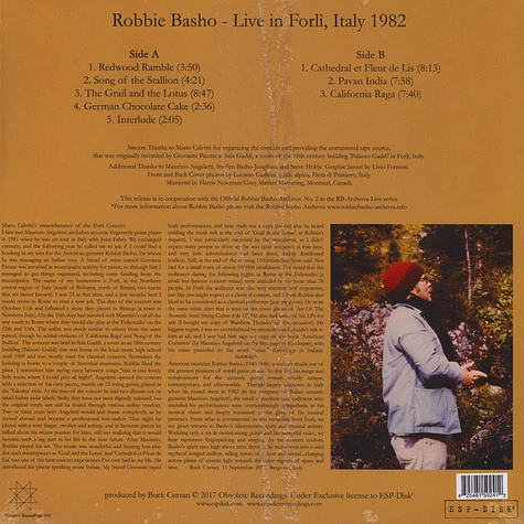 Robbie Basho - Live In Fordi, Italy 1982