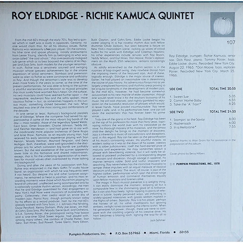 Roy Eldridge - Richie Kamuca Quintet - Comin' Home Baby