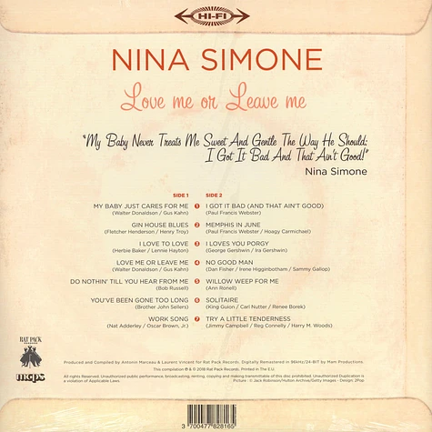 Nina Simone - Best Of RSD 2018 Orange Vinyl Edition