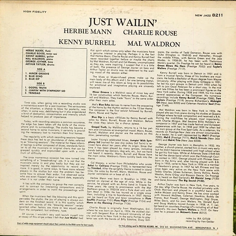 Herbie Mann, Charlie Rouse, Kenny Burrell, Mal Waldron - Just Wailin'