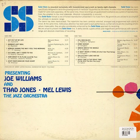 Joe Williams And Thad Jones & Mel Lewis, The Jazz Orchestra - Presenting Joe Williams And Thad Jones • Mel Lewis, The Jazz Orchestra