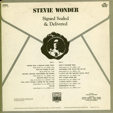 Stevie Wonder - Signed Sealed & Delivered