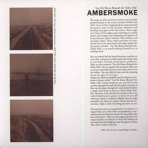 Ambersmoke - Lay My Bones Beneath The Valley Oak