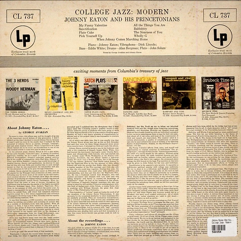 Johnny Eaton And His Princetonians - College Jazz: Modern