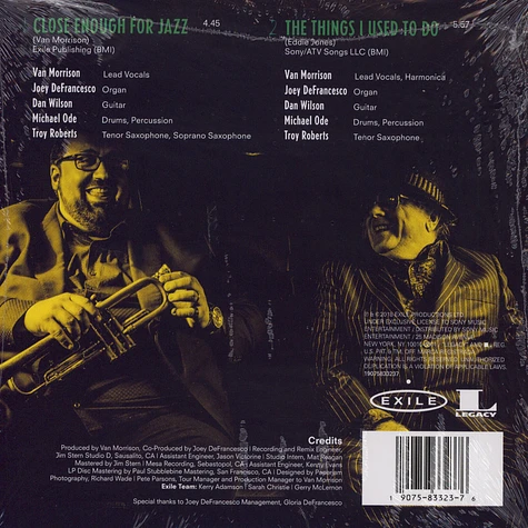 Van Morrison And Joey Defrancesco - Close Enough For Jazz / The Things I Used To Do