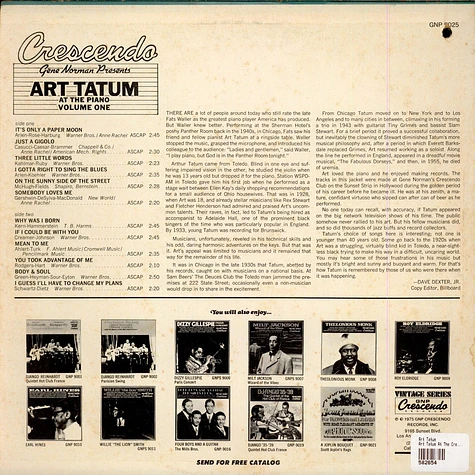 Art Tatum - Art Tatum At The Crescendo Vol. I