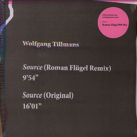 Wolfgang Tillmans - Source Roman Flügel Remixes