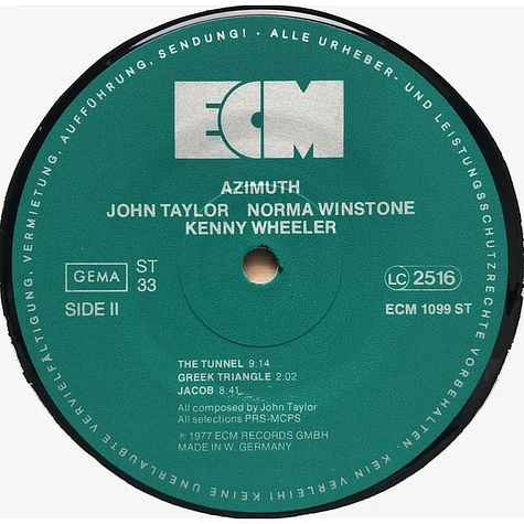 John Taylor , Norma Winstone, Kenny Wheeler: Azimuth - Azimuth