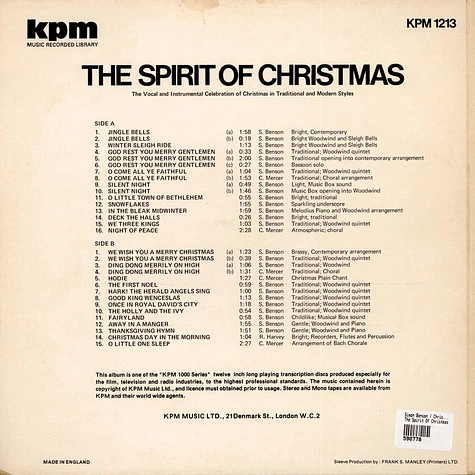 Simon Benson / Chris Mercer / Richard Harvey - The Spirit Of Christmas