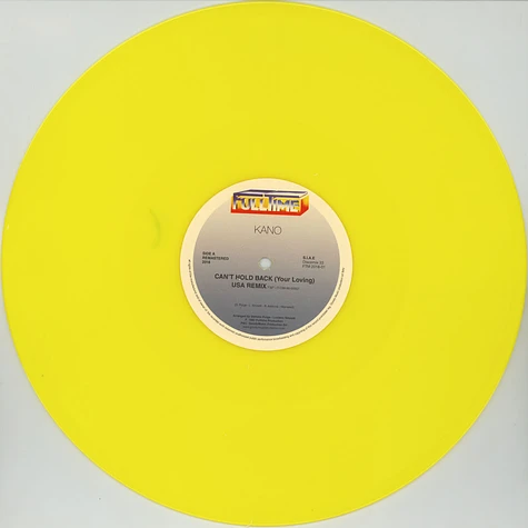 Kano / Jimmy Ross - Can't Hold back (You Loving) / Fall Into A Trance USA Remixes Yellow Vinyl Edition