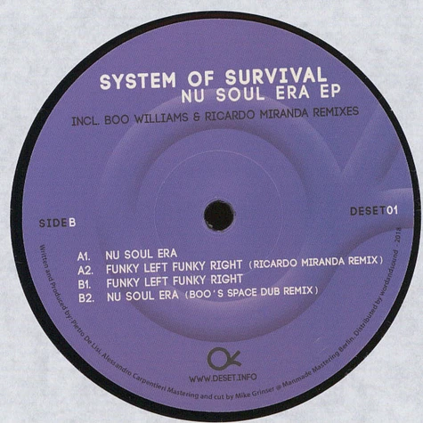 System Of Survival - Nu Soul Era EP Boo Williams & Miranda Remixes