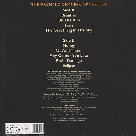 Orchard Chamber Orchestra - Plays Pink Floyd's The Dark Side Of The Moon White Vinyl Edition