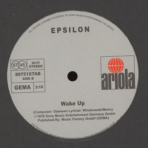 Epsilon - Leave The City / Wake Up