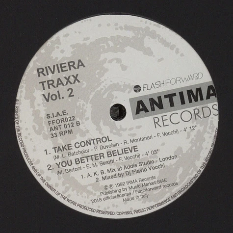 Riviera Traxx - Volume 2 Black Vinyl Edition
