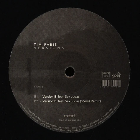 Tim Paris - Versions EP Cosmo Vitelli & Sonns Remix