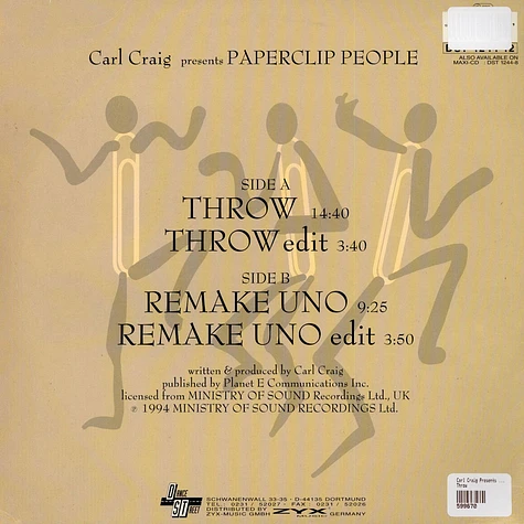 Carl Craig Presents Paperclip People - Throw / Remake Uno
