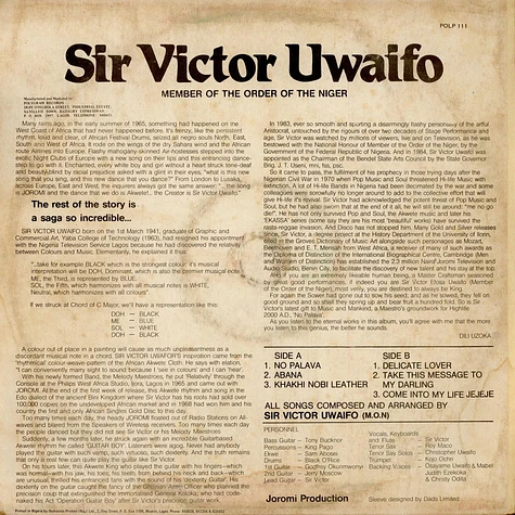 Victor Uwaifo - No Palava - Delicate Lover