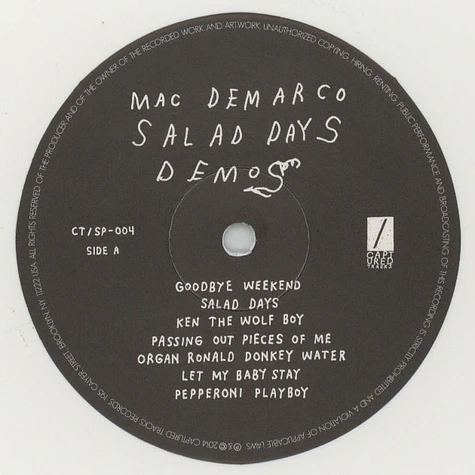 Mac DeMarco - Salad Days Demos White Vinyl Edition