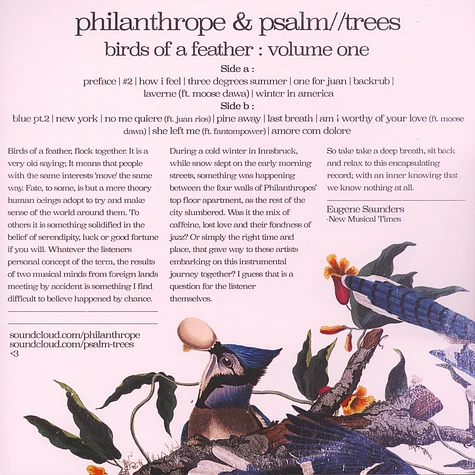 Philanthrope & Psalm//Trees - Birds Of A Feather Volume One Limited Transparent Vinyl