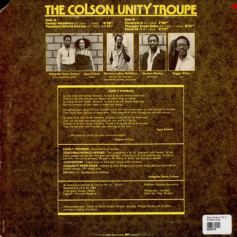 Steve Colson & The Unity Troupe - No Reservation