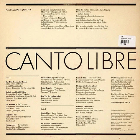 V.A. - Canto Libre - Freier Gesang